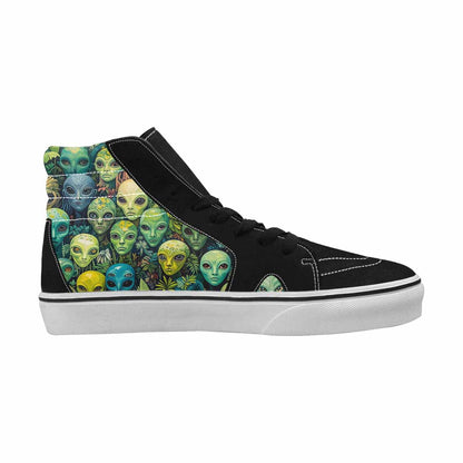 MEN'S Aliens High Top Canvas Kaleidoscope Custom Sneakers