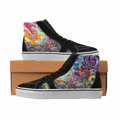MEN'S Tie Dye High Top Canvas Wearable Art Aesthetic Custom Print Sneakers