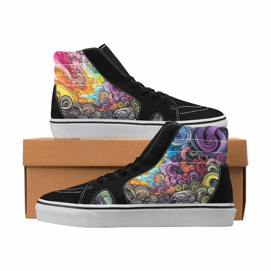MEN'S Tie Dye High Top Canvas Wearable Art Aesthetic Custom Print Sneakers