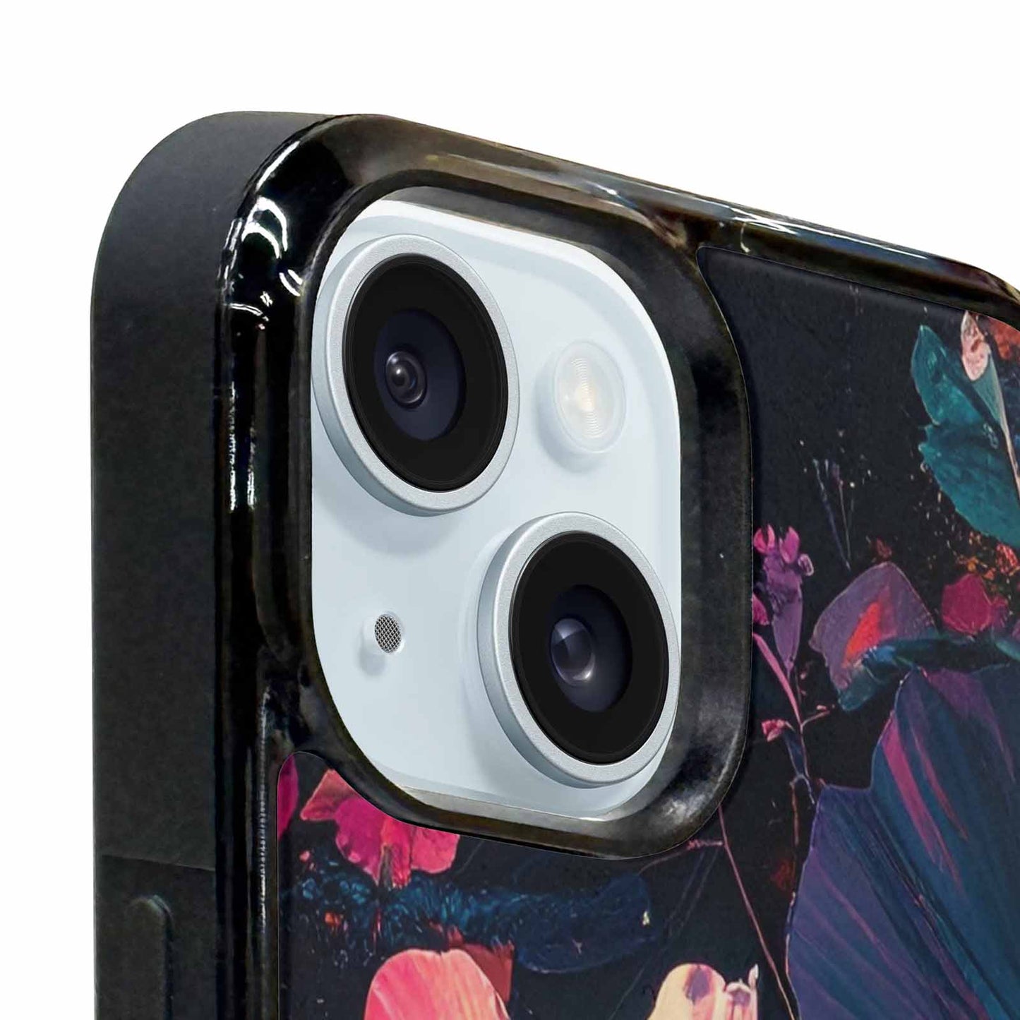 iPhone 15 Plus Case — Shadowy Glitch Floral Pattern Hundreds Of, Original Design Phone Case
