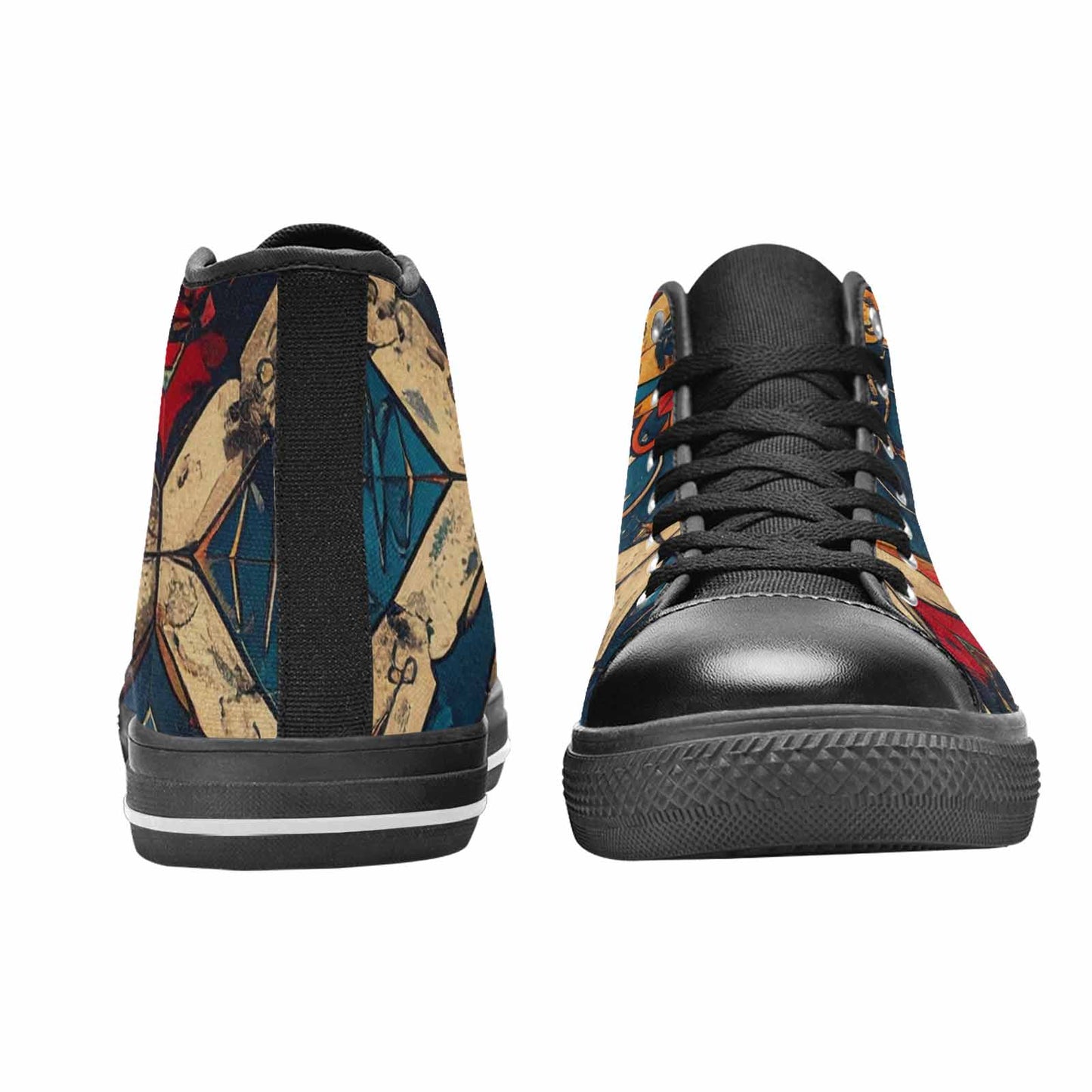 MEN'S Old School Tattoo High Top Canvas Wallpaper Art Custom Sneakers