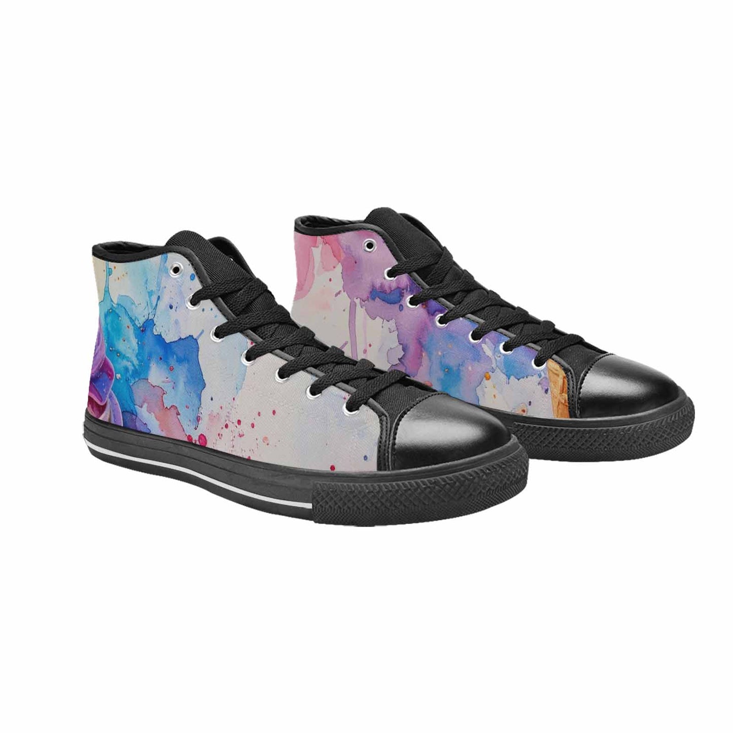WOMEN'S Melting Icecream Collage High Top Canvas Neon Fantasy Shoes