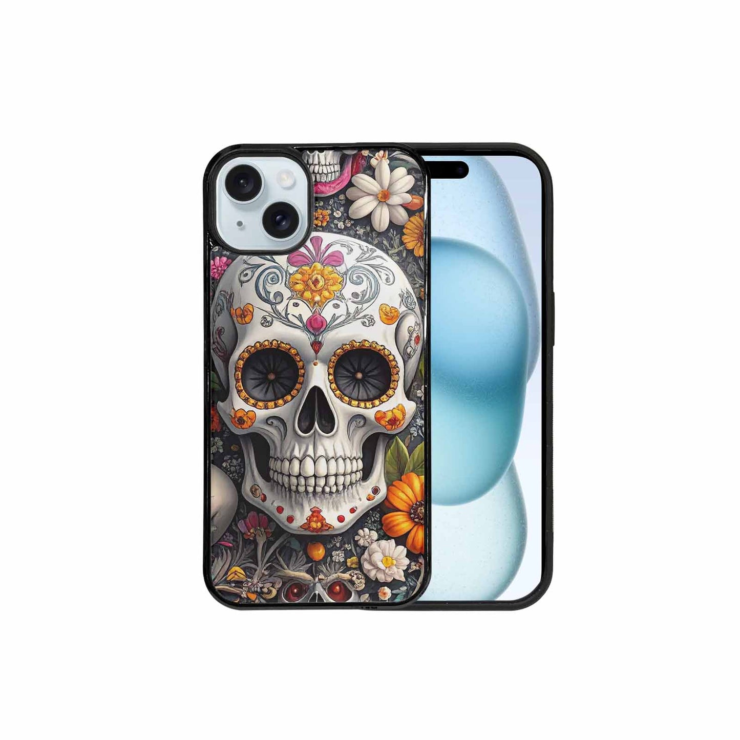 iPhone 15 Plus Case — Greyscale Black And White Dark Black, Customized Protective Case