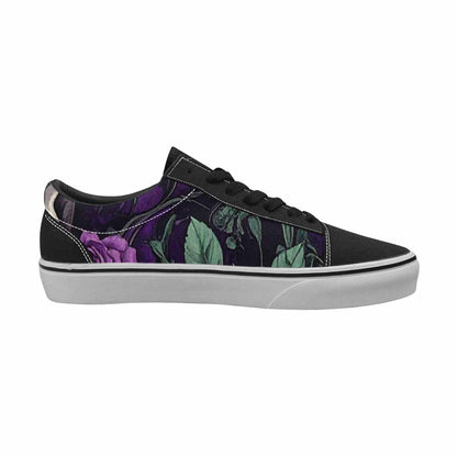 WOMEN'S Skulls Roses Gothic Filigree Canvas Lace-Up Wallpaper Art Shoes