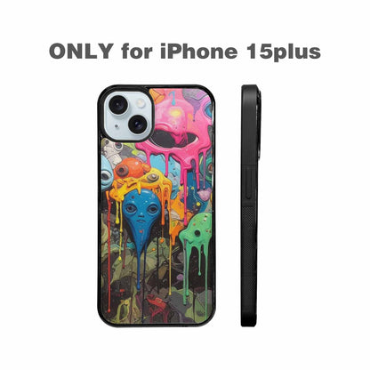 iPhone 15 Plus Case — Aliens Camomelting Aliens Patt 5xk Personalized, Custom Made Phone Cover