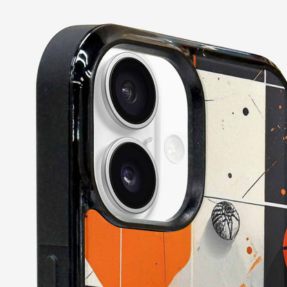 iPhone 16 Case — Basketball Pattern Court Lines And Balls, Unique Phone Case Design