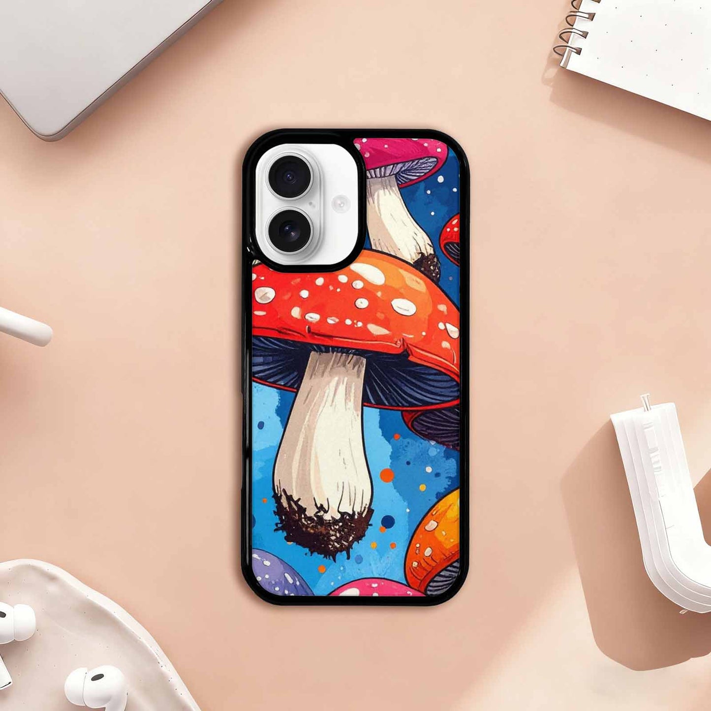iPhone 17 Case — Vivid Winter Mushroom Cartoon Cute, Custom Printed Phone Case