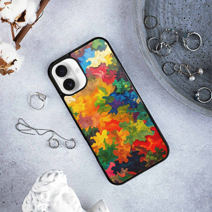 iPhone 16 Plus Case — Camo Patches Full Color Vibrant Camo, Custom Art Phone Cover
