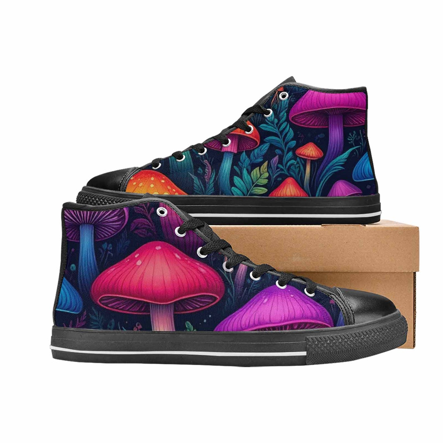 WOMEN'S Psychedelic Mushroom High Top Canvas Aesthetic Sneakers