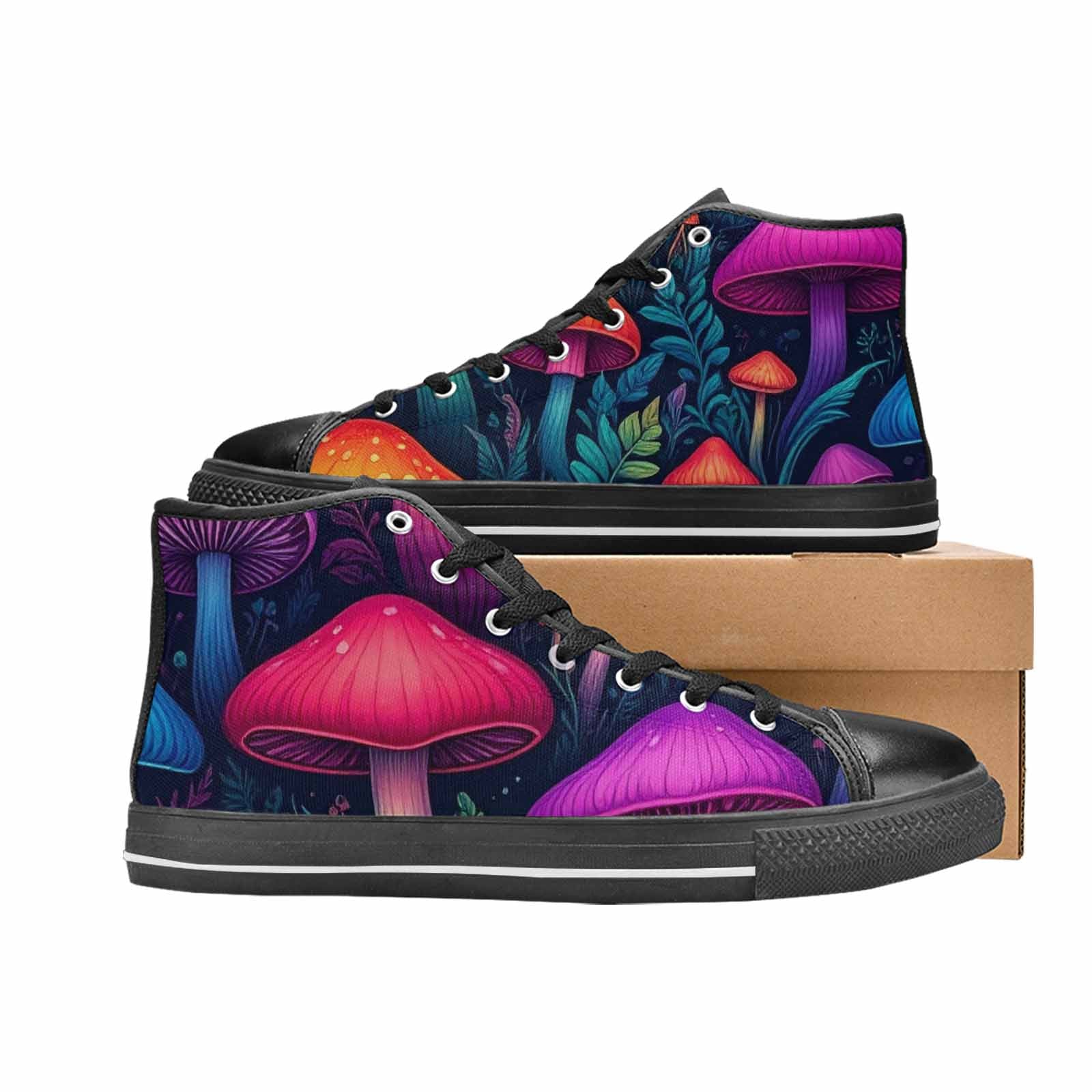 WOMEN'S Psychedelic Mushroom High Top Canvas Aesthetic Sneakers
