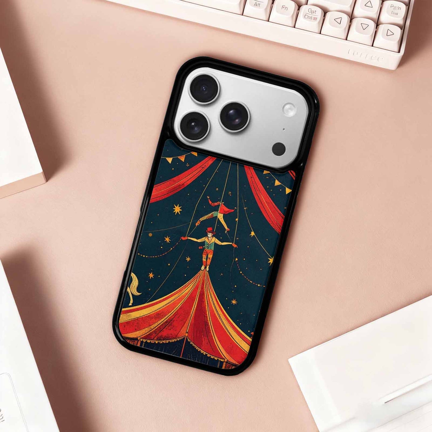iPhone 17 Pro Case — Vintage Circus Art Pattern Retro Vintage, Custom Designed Case Cover