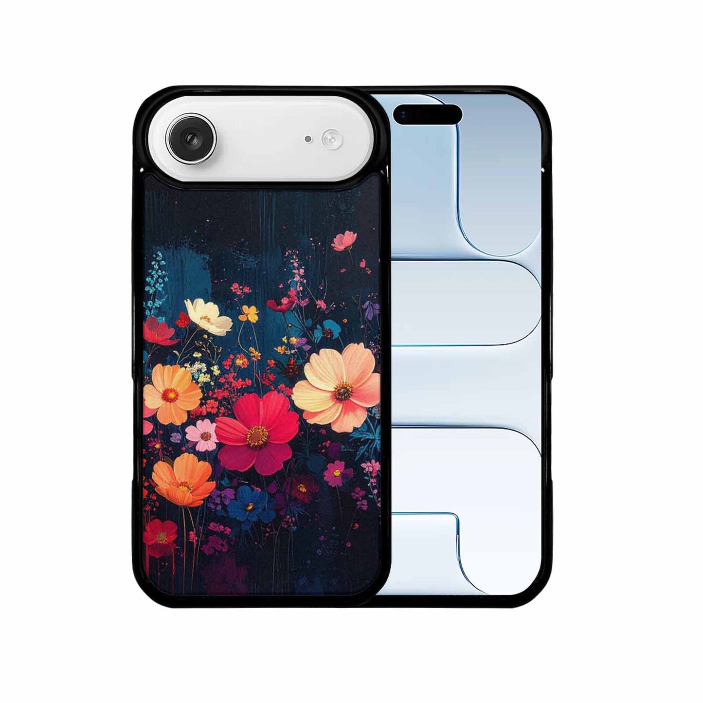 iPhone 17 Air Case — Shadowy Glitch Floral Pattern Hundreds Floral, Custom Print Case Cover