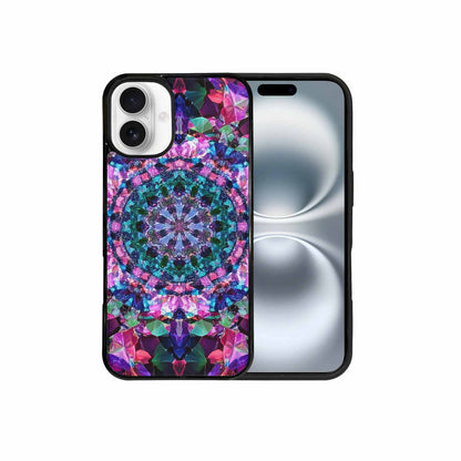 iPhone 16 Plus Case — Crystal Mandala Art Seamless Pattern Vibrant, Personalized Phone Case