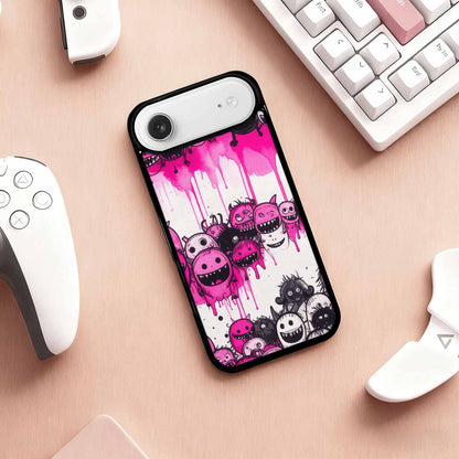 iPhone 17 Air Case — Black Pink Ink Monsters General Cartoon, Custom Phone Case