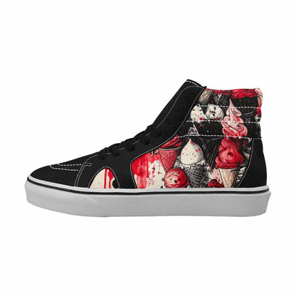 MEN'S Ice Cream Motif High Top Canvas Wallpaper Art Sneakers