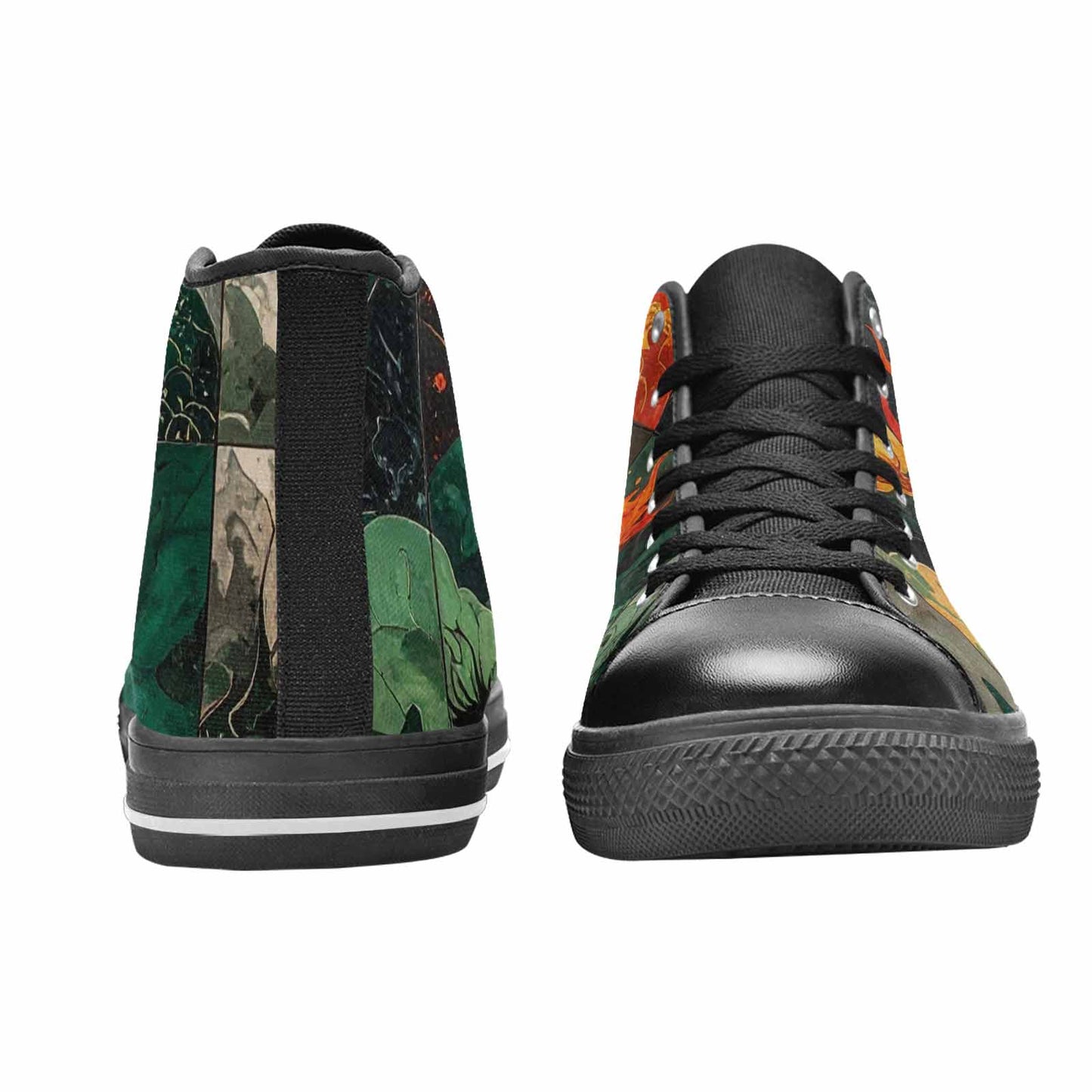 WOMEN'S Dragon Scale Fantasy High Top Canvas Vibrant Chaos Shoes