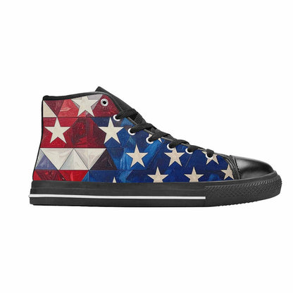 MEN'S American Flag Stars High Top Canvas Dark Academia Shoes