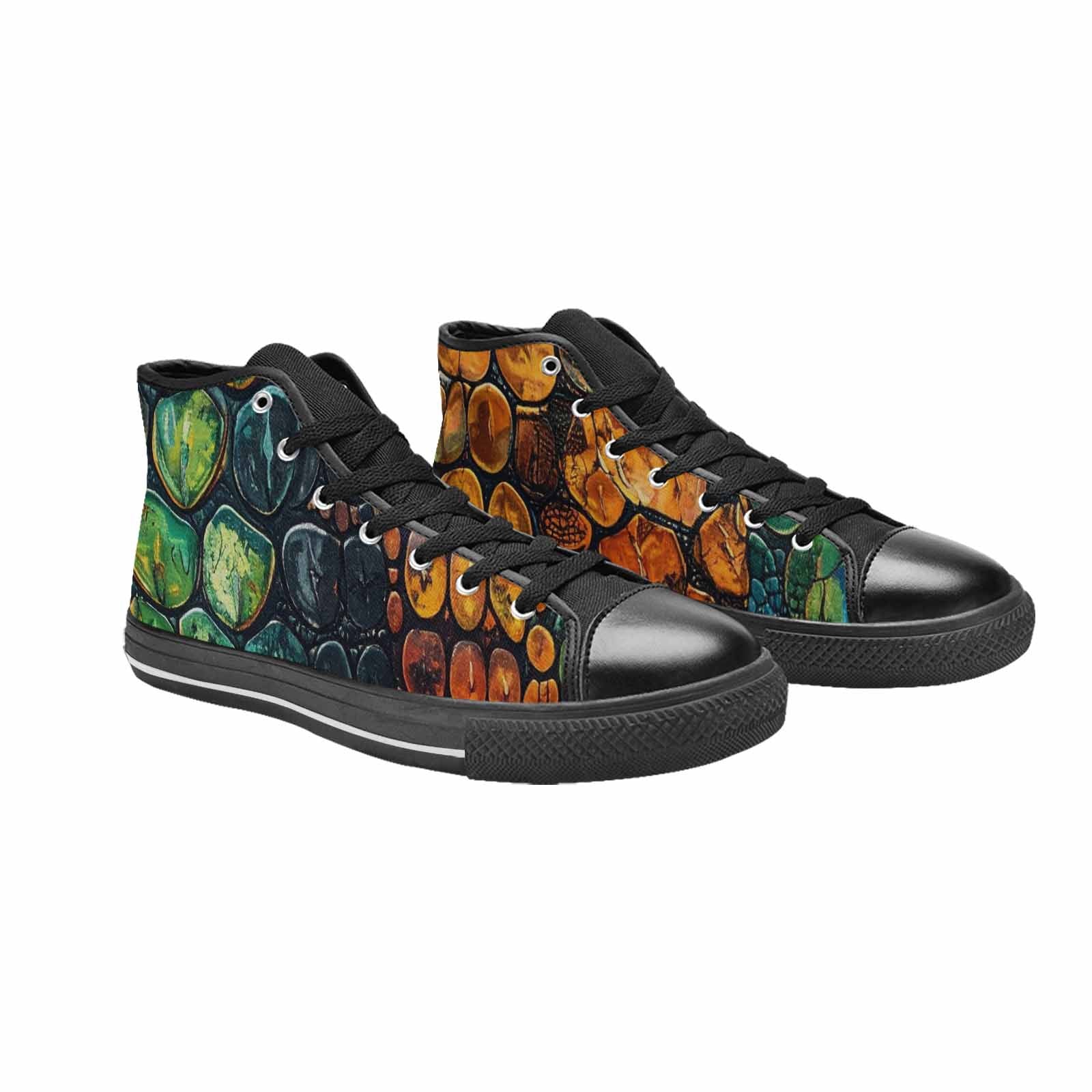 MEN'S Snake Skin Reptile High Top Canvas Aesthetic Custom Sneakers