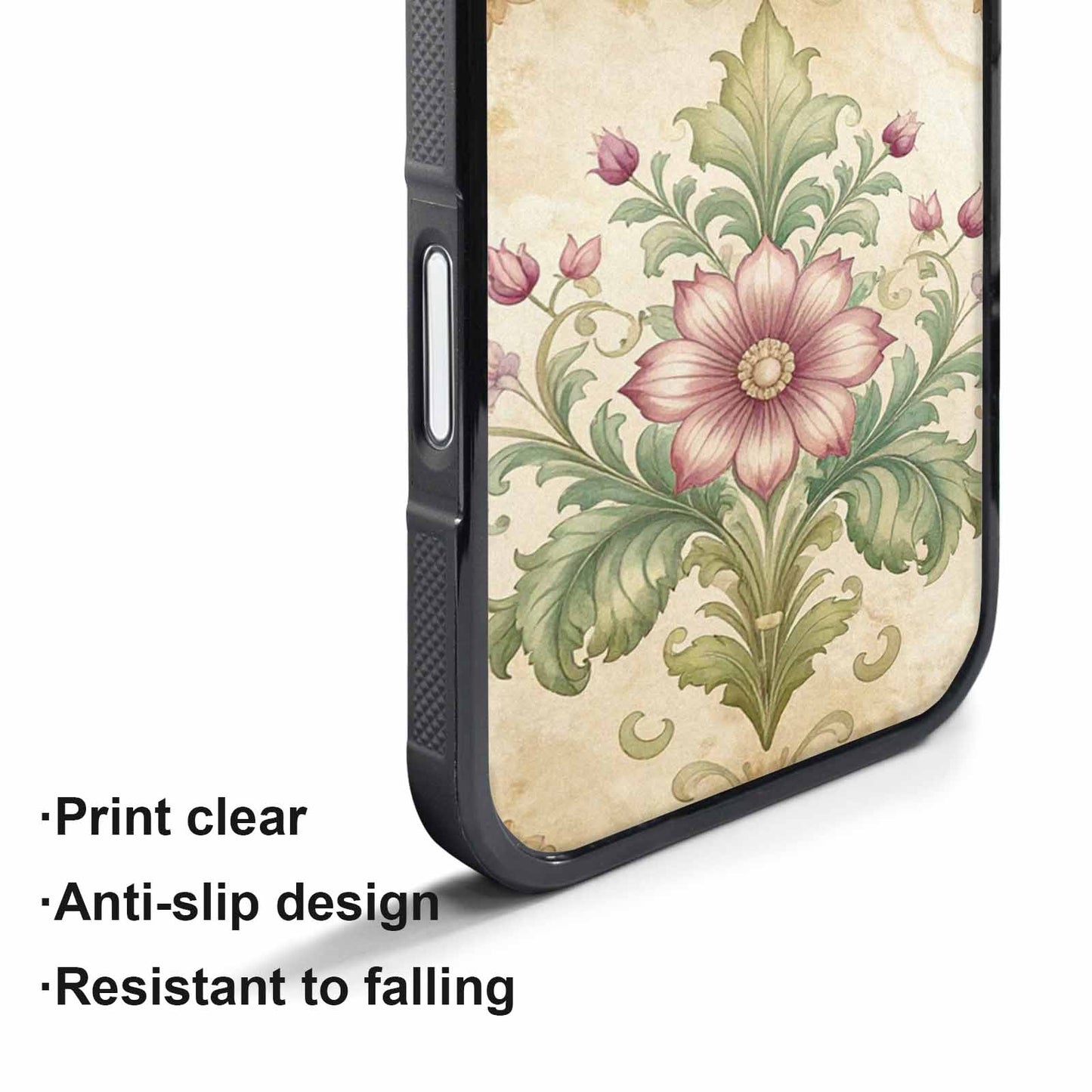 iPhone 17 Pro Case — Vintage Botanical Art Pattern Floral, Custom Printed Phone Case