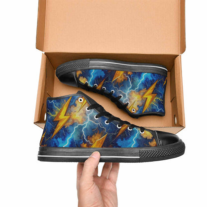 MEN'S Lightning Bolt High Top Canvas Surreal Custom Shoes