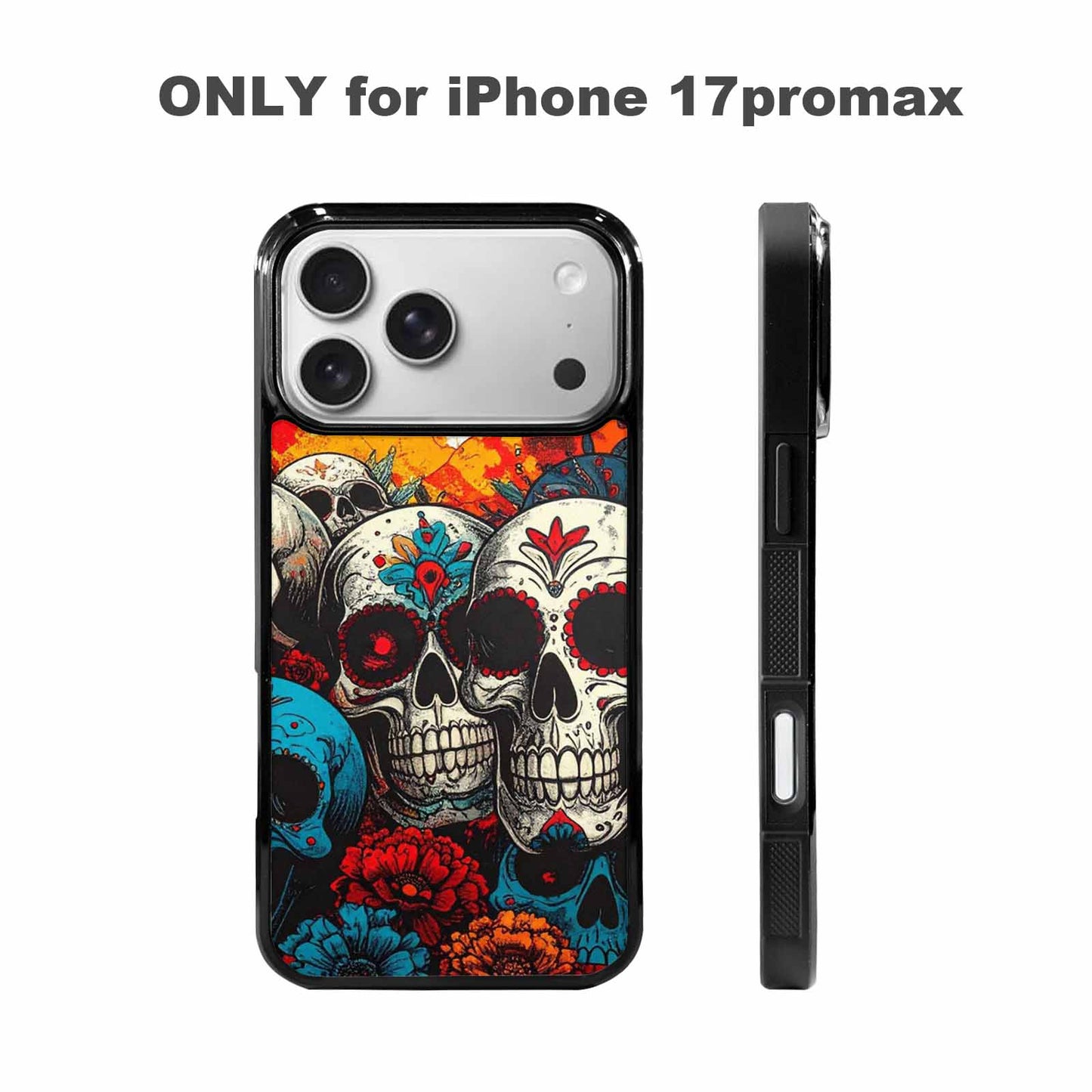 iPhone 17 Pro Max Case — Skull Dark Art Gothic Print Gothic, Custom Printed Phone Case