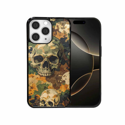 iPhone 15 Pro Max Case — Military Camo Texture Combined With Distressed, Personalized Phone Case