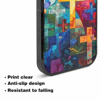 iPhone 15 Plus Case — Faith Cross And Faith Icons Pattern, Customized Protective Case