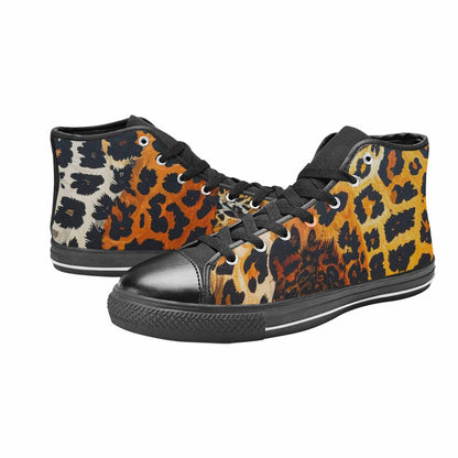 MEN'S Animal Print High Top Canvas Vivid Custom Sneakers