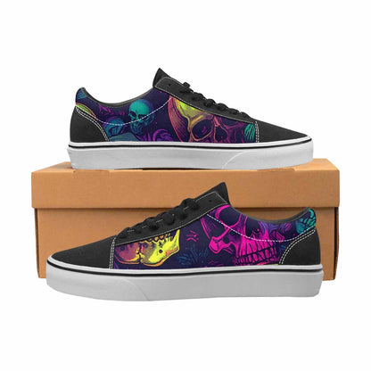 WOMEN'S Skulls - Neon Canvas Lace-Up Cottagecore Sneakers