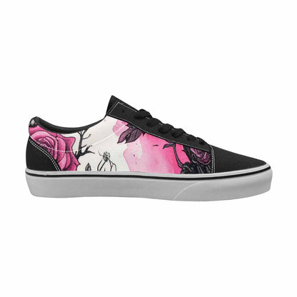 WOMEN'S Skull Roses Lace-Up Canvas Surreal Custom Shoes