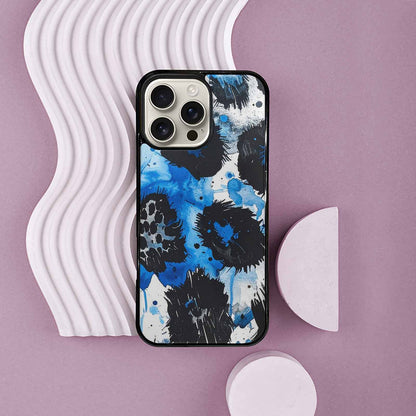 iPhone 16 Pro Max Case — Animal Print Black Blue Ink Animal, Custom Printed Phone Case