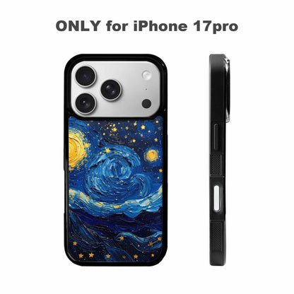 iPhone 17 Pro Case — Swirling Deep Blue Night Sky Galaxy, Custom Phone Case