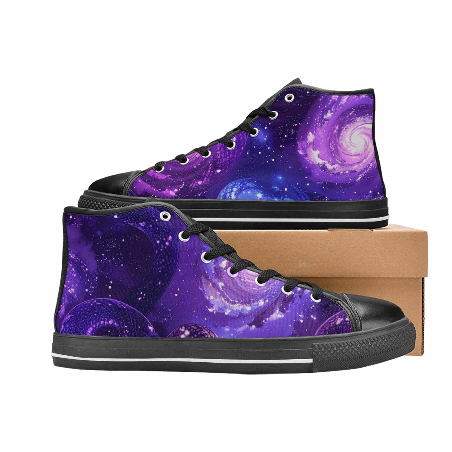 MEN'S Galaxy Snake Print High Top Canvas Vivid Sneakers