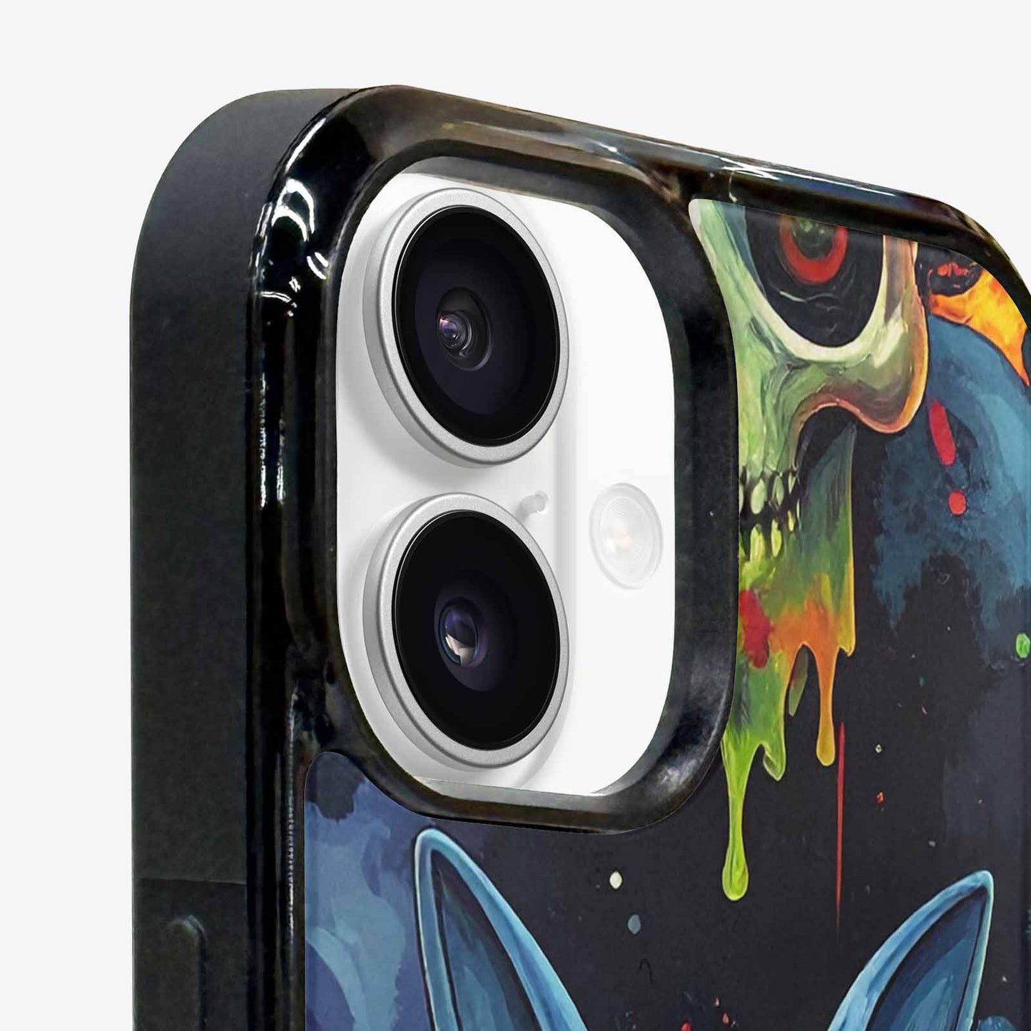 iPhone 16 Plus Case — Radioactive Ghost Bunny Skull Sm, Personalized Phone Case