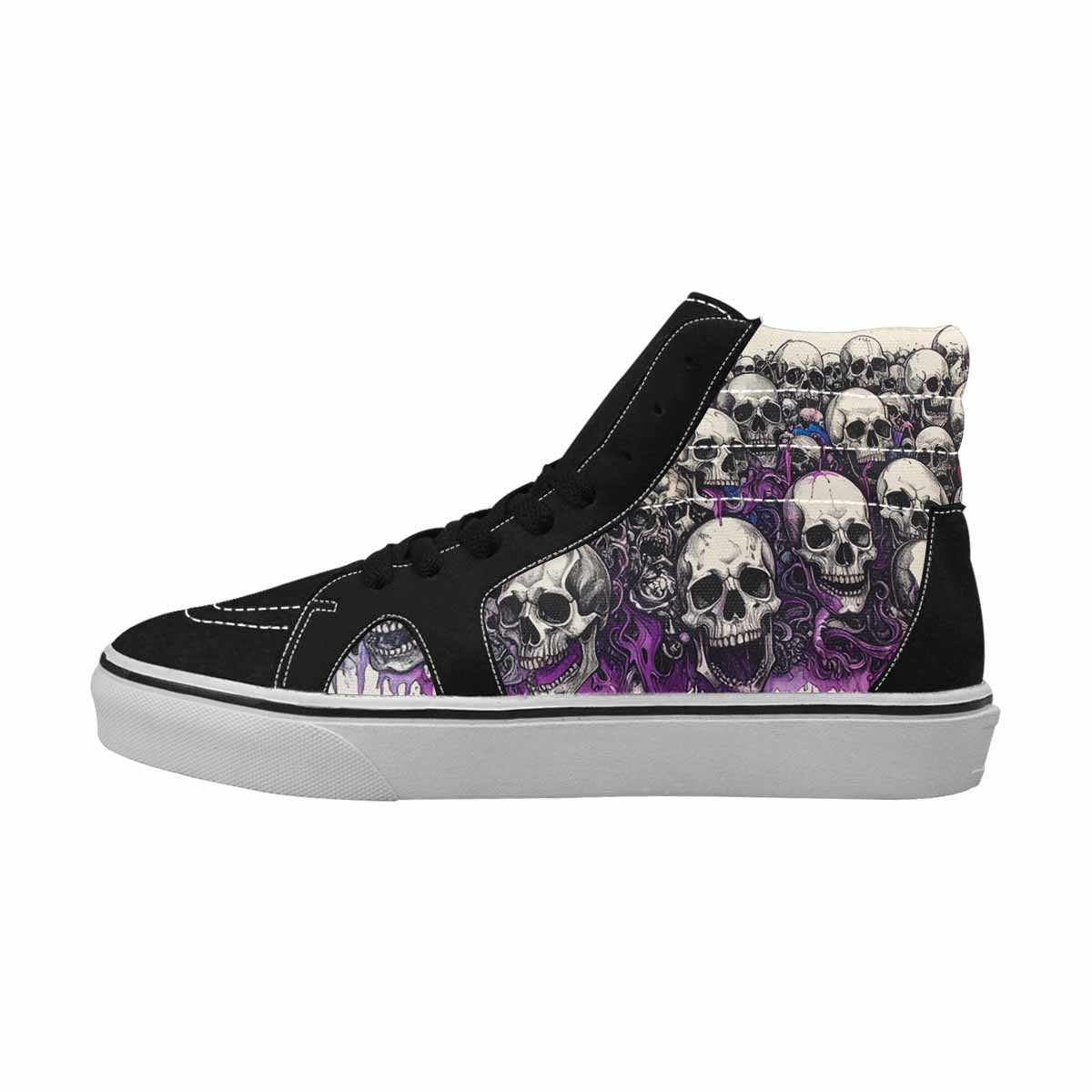 MEN'S Rainbow From Skull S High Top Canvas Vibrant Chaos Custom Sneakers
