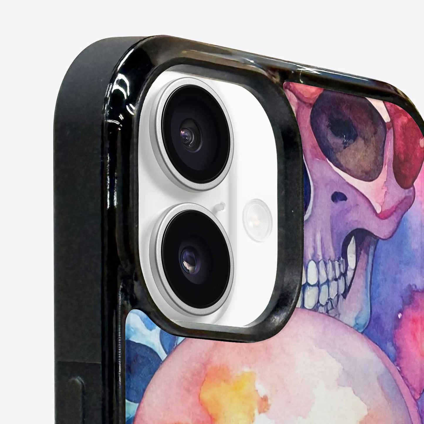 iPhone 16 Plus Case — Kulls Watercolor Skulls Small Skull Pattern, Custom Printed Phone Case