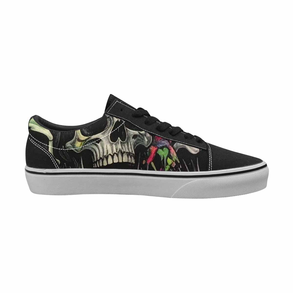WOMEN'S Rainbow From Skull S Lace-Up Canvas Wallpaper Art Sneakers