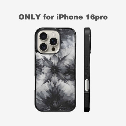 iPhone 16 Pro Case — Tie Dye Black And Gray Blended, Custom Printed Phone Case