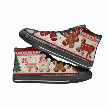 MEN'S Christmas Holly Snowflake High Top Canvas Aesthetic Sneakers
