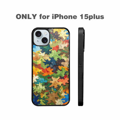 iPhone 15 Plus Case — Camo Patches Full Color Vibrant Camo, Custom Designed Case Cover