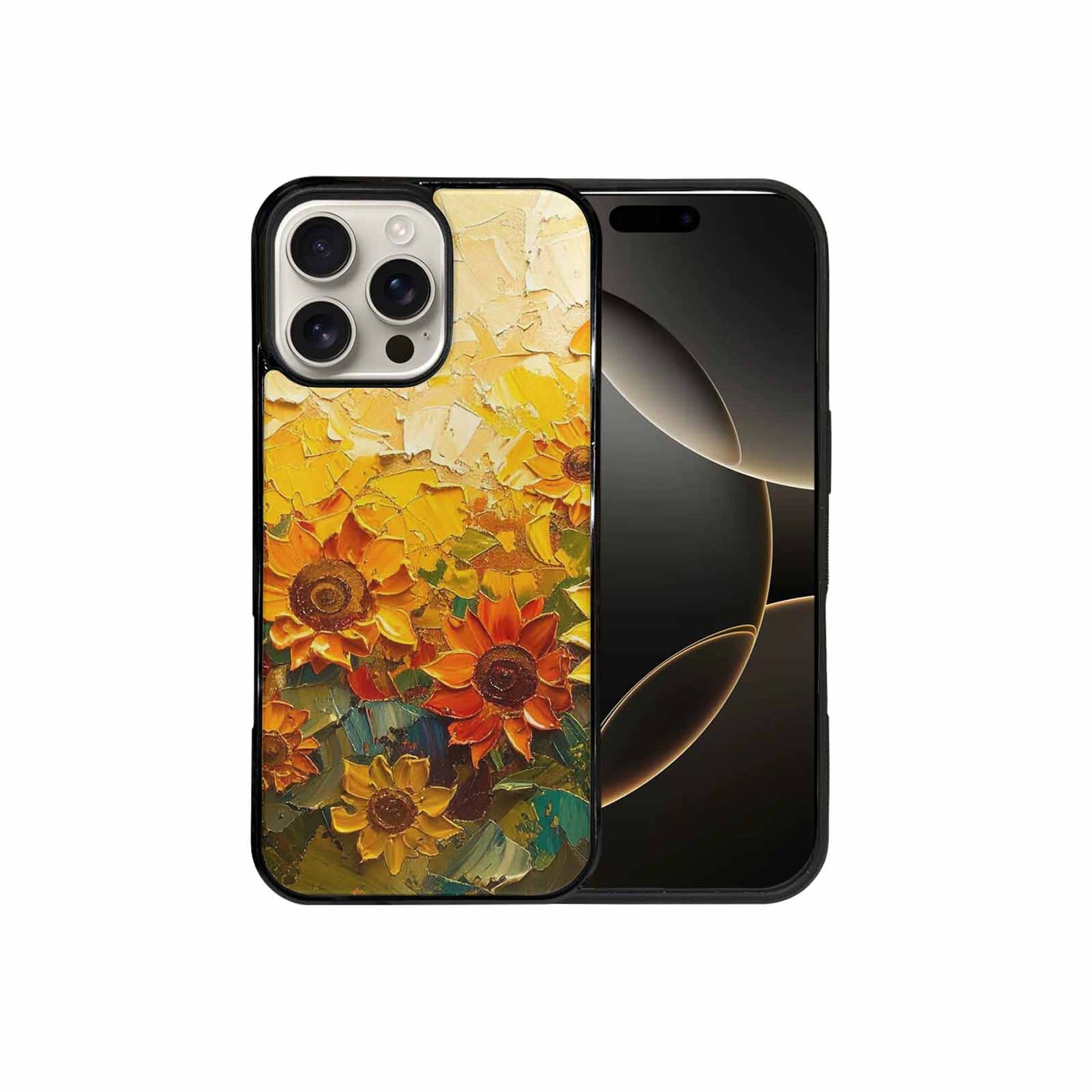 iPhone 16 Pro Max Case — Impressionist Sunflower Brushstroke Pattern Hundreds Of, Personalized Phone Case