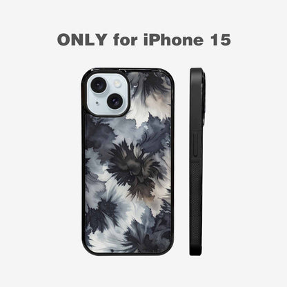 iPhone 15 Case — Tie Dye Black And Gray Blended, Custom Made Phone Cover