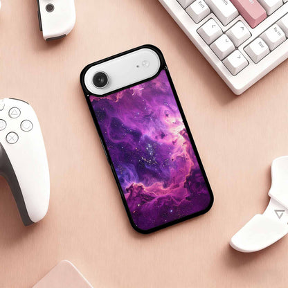 iPhone 17 Air Case — Purple Color Tones Nebula Texture Galaxy, Custom Printed Phone Case