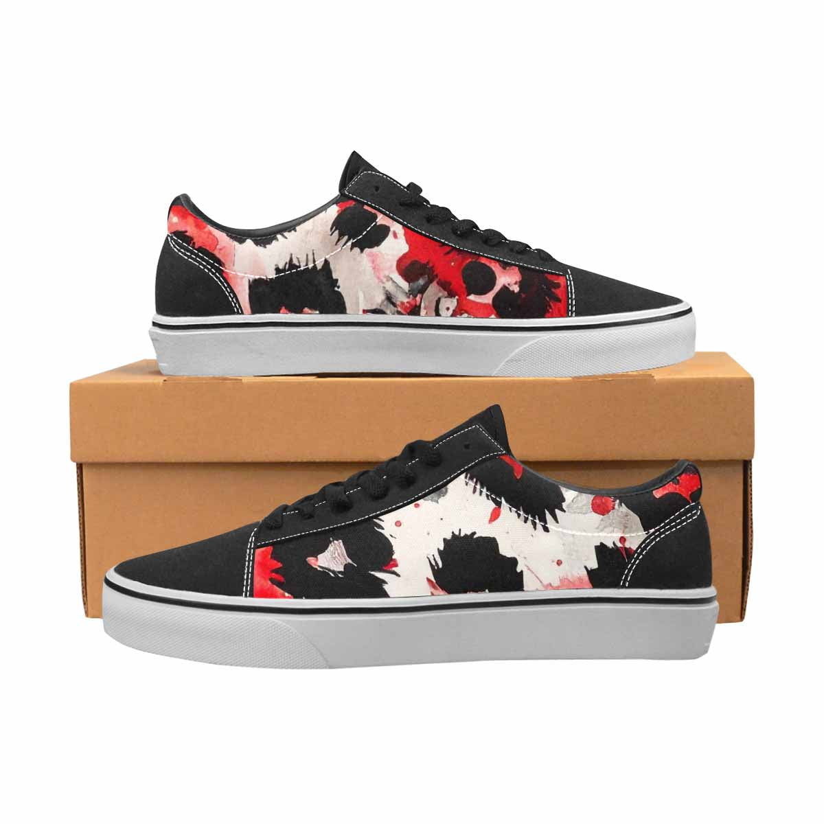 WOMEN'S Animal Print (black & Lace-Up Canvas Grunge Shoes