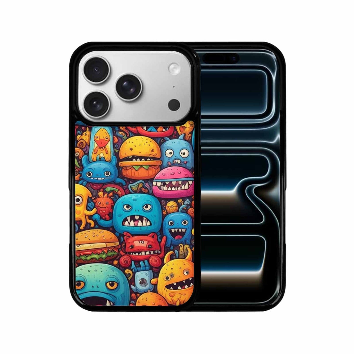 iPhone 17 Pro Case — Small Cartoon Monster Character Pattern Cartoon, Custom Art Phone Cover