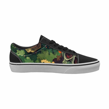 WOMEN'S Skulls  Camo Skulls Lace-Up Canvas Kaleidoscope Custom Sneakers