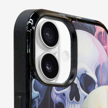 iPhone 16 Case — Dark Black And White Color Tone, Custom Phone Case