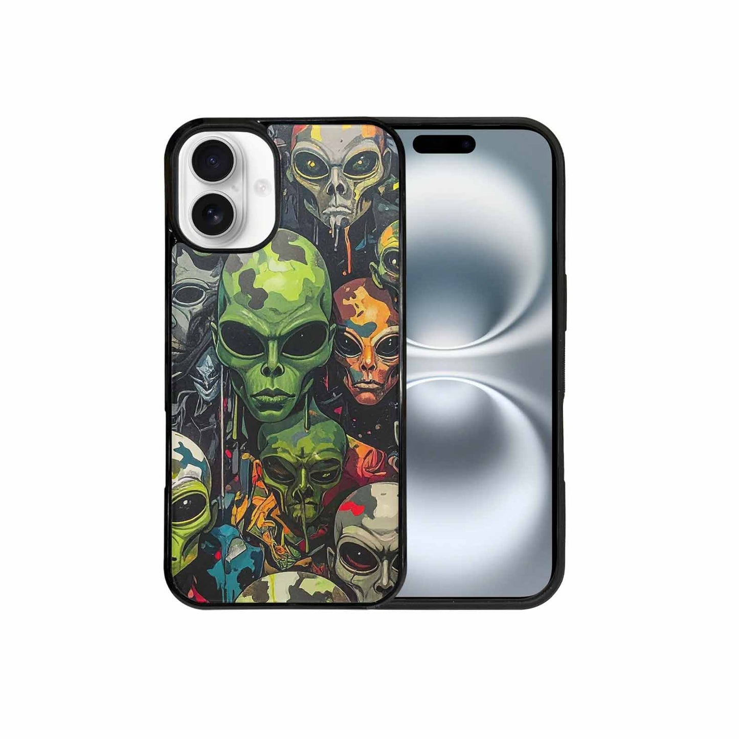 iPhone 16 Plus Case — Aliens Camo Aliens Pattern Hundreds Of, Unique Phone Case Design