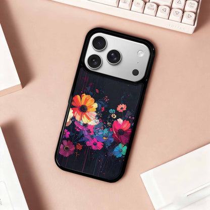 iPhone 17 Pro Case — Shadowy Glitch Floral Pattern Hundreds Floral, Custom Art Phone Cover