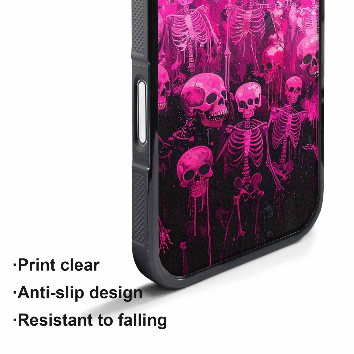iPhone 17 Air Case — Skeletons Neon Pink Glowskelet Original Art, Custom Made Phone Cover